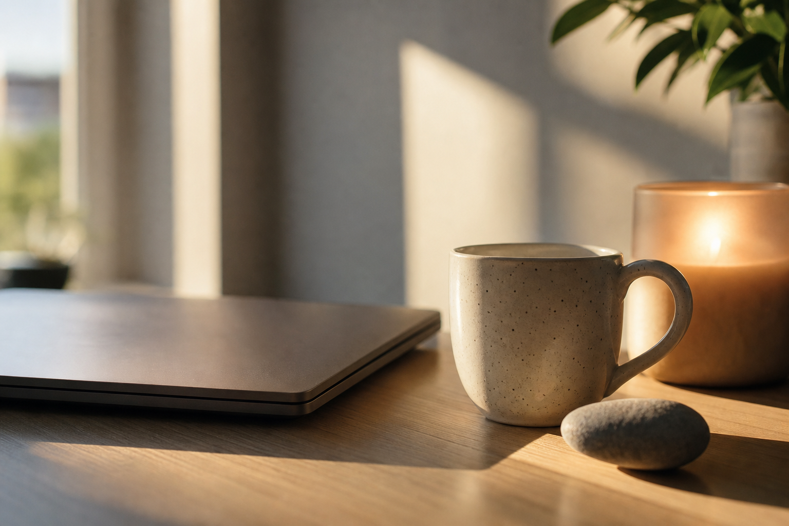 Labor Day energy healing reset reflected in a peaceful work desk pause